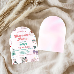 Invitación Cumpleaños de Sleepover Pamper Fiesta