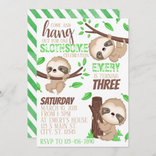 Invitación Cumpleaños de Sloth
