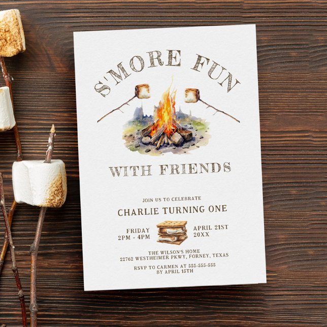 Invitación Cumpleaños de Smore Fun Cute Campfire Camping (Subido por el creador)