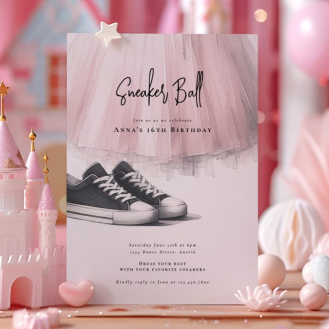 Invitación Cumpleaños de Sneaker Ball (Subido por el creador)
