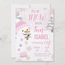 Cumpleaños de Snowman Rosado