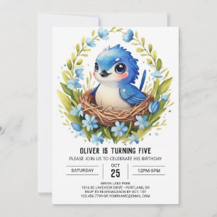 Invitación Cumpleaños de Songbird Elegant Forest Bird