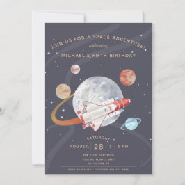 Invitación Cumpleaños de Space Adventure Boy