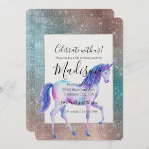 Invitación Cumpleaños de Sparkly Unicorn