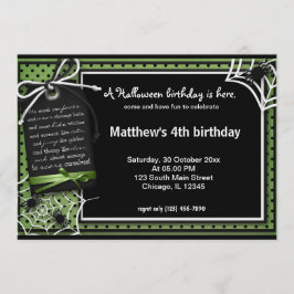 Invitación Cumpleaños de Spider Halloween