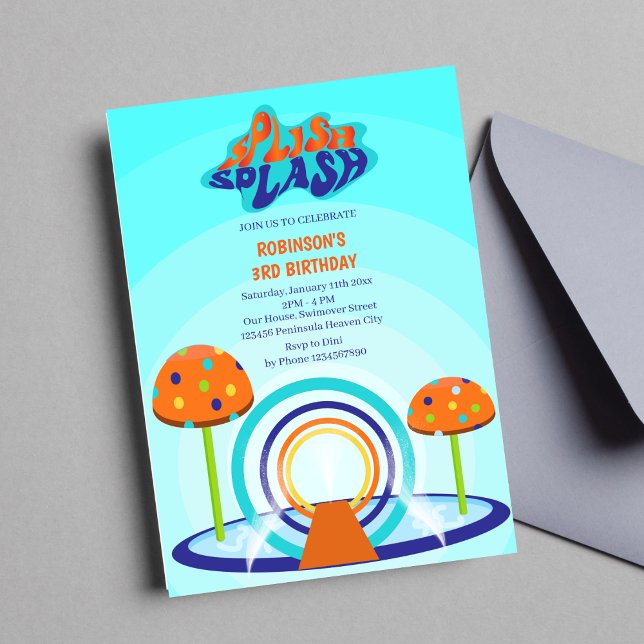 Invitación Cumpleaños de Splash Pad Pad (Invitation)