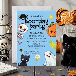 Invitación Cumpleaños de Spooky Boo-Day Fiesta de Halloween