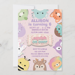 Invitación Cumpleaños de Squishmallow