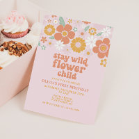 Cumpleaños de Stay Wild Flower Child Retro Floral
