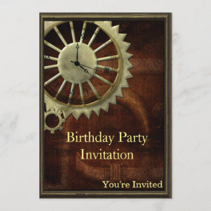 Invitación Cumpleaños de Steampunk del vintage