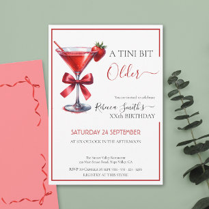 Invitación cumpleaños de Strawberry martini 'Un poquito más v