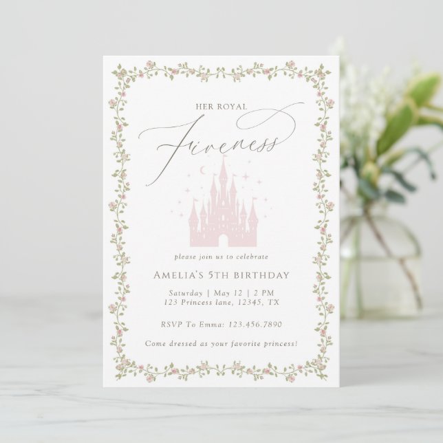Invitación Cumpleaños de Su Alteza Real Princesa 5 (Anverso de pie)