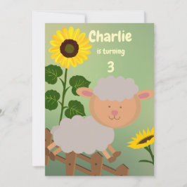 Invitación Cumpleaños de Sunflower Charlie