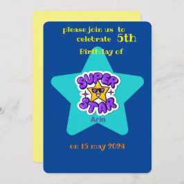 Invitación cumpleaños de superestrellas