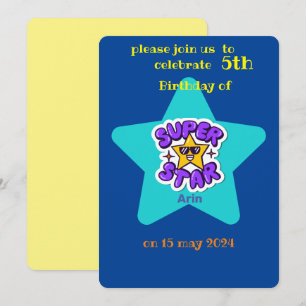 Invitación cumpleaños de superestrellas