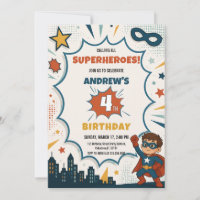 Cumpleaños de superhéroe de cómic Boy Pop Art