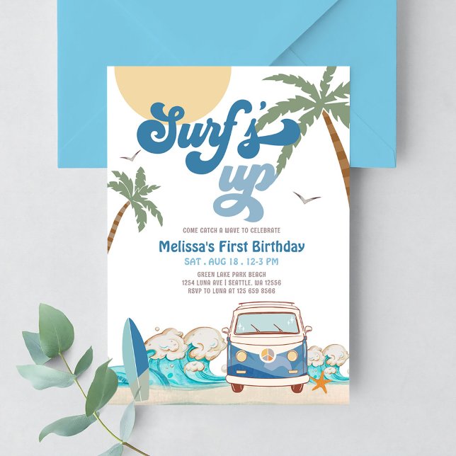 Invitación Cumpleaños de surfista chico naval de cualquier ed (Subido por el creador)