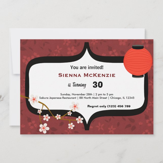 Invitación Cumpleaños de Sushi (Anverso)