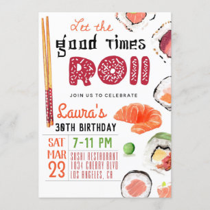 Invitación Cumpleaños de Sushi