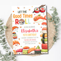 Cumpleaños de Sushi Comida Japonesa Tema Kawaii Fi