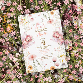 Invitación Cumpleaños de té en el jardín floral de Hada Paste