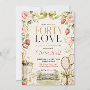 Invitación Cumpleaños de tenis Forty Love