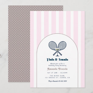Invitación Cumpleaños de Tenis y Tinis Club de Campo Elegante