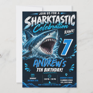 Invitación Cumpleaños de Tiburón Moderno Personalizado