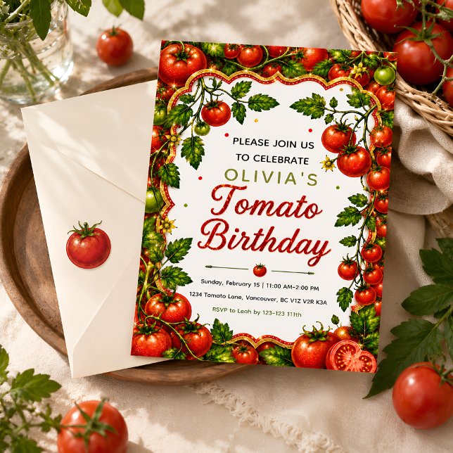 Invitación Cumpleaños de Tomate Rojo (Subido por el creador)