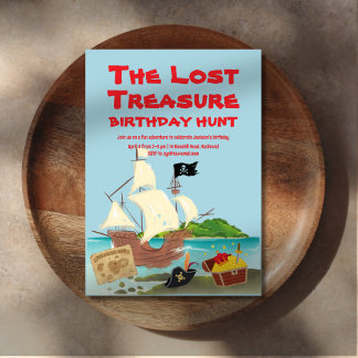Invitación Cumpleaños de Treasure Hunt