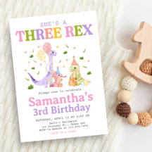 Cumpleaños de tres dinosaurios Rex
