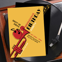 Cumpleaños de trompeta de música jazz