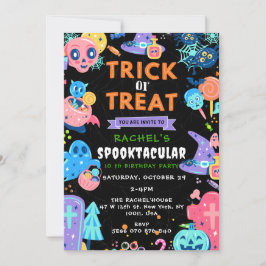 Invitación Cumpleaños de truco o trato, cumpleaños de Hallowe