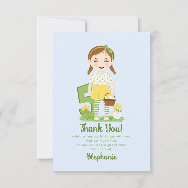Invitación Cumpleaños de Tulipán Gracias (Anverso)