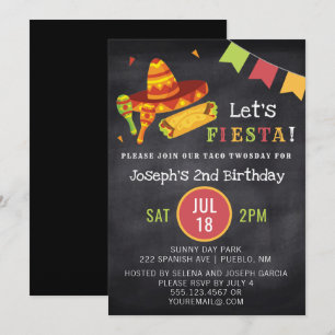 Invitación Cumpleaños de Twosday de la fiesta del Taco