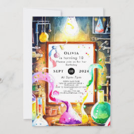 Invitación Cumpleaños de un científico de química infantil en