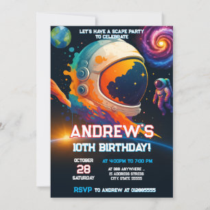 Invitación Cumpleaños de un cohete espacial personal