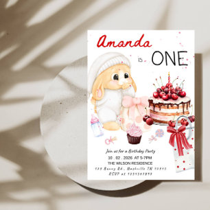Invitación Cumpleaños de UN Conejo - Primera Cumpleaños de Be