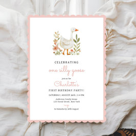 Invitación Cumpleaños de un ganso tonto rosa