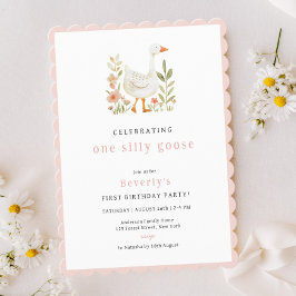 Invitación Cumpleaños de un ganso tonto rosa