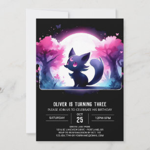 Invitación Cumpleaños de un Gato Dulce Whimsy
