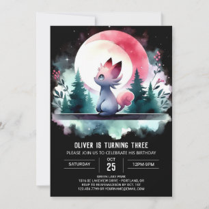 Invitación Cumpleaños de un Gato Majestic personalizado