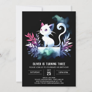 Invitación Cumpleaños de un gato minimalista