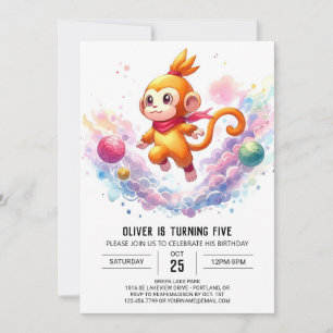 Invitación Cumpleaños de un Mono en Línea Divertido