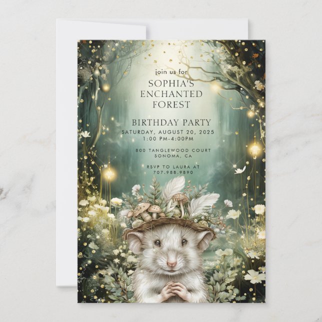 Invitación Cumpleaños de un niño de Forest encantado (Anverso)