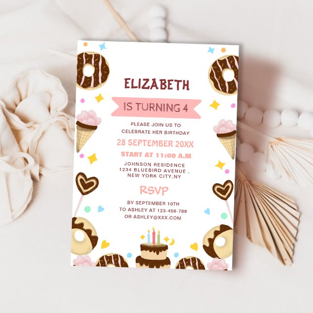 Invitación cumpleaños de un niño dulce y dulce. (Subido por el creador)
