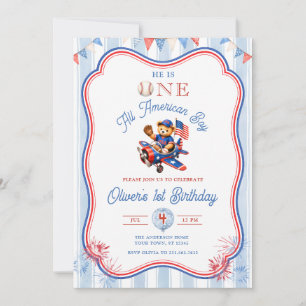Invitación Cumpleaños de un niño totalmente americano