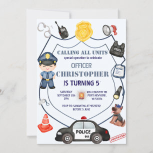 Invitación Cumpleaños de un oficial de policía respetable