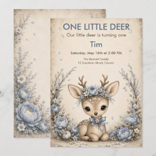 Invitación Cumpleaños de un pequeño ciervo - Animal de cuento