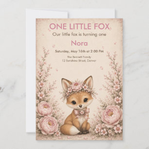 Invitación Cumpleaños de Un Pequeño Zorro - Animal de Cuento